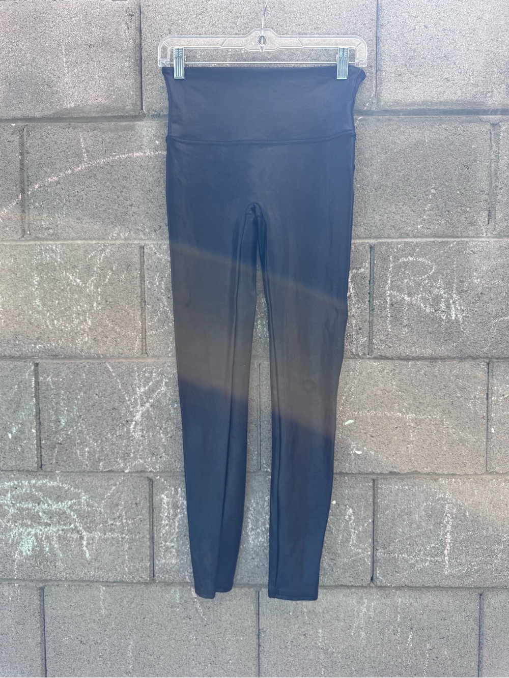 SPANX Faux Leather High-Rise Black Sculpting Leggings large